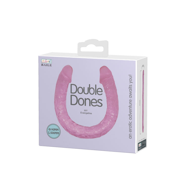 Фаллоимитатор двухсторонний Baile Double Dong с фиксацией формы, розовый BW-010011G - Baile - Двухсторонние фаллоимитаторы - Купить